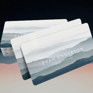 Cartão De Visita Camadas de cordilheiras nas máscaras do azul