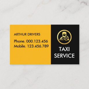 Cartão De Visita Camadas de direção de táxi preto amarelo