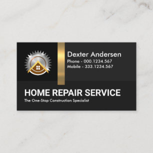 Cartão De Visita Camadas de Edifício Douradas de Escadas Negras