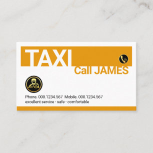 Cartão De Visita Camadas de Motorista de Carro de Táxi Amarelo