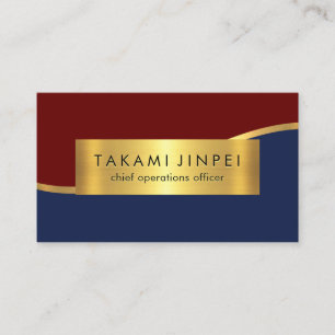 Cartão De Visita Camadas de Onda Dourada Luxuosas CEO Chefe