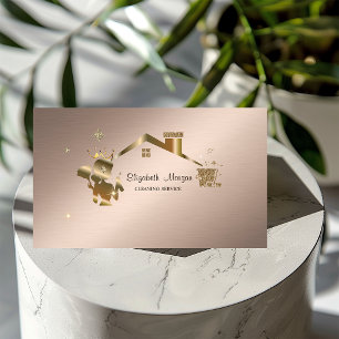 Cartão De Visita Câmara de Limpeza Profissional de Maid