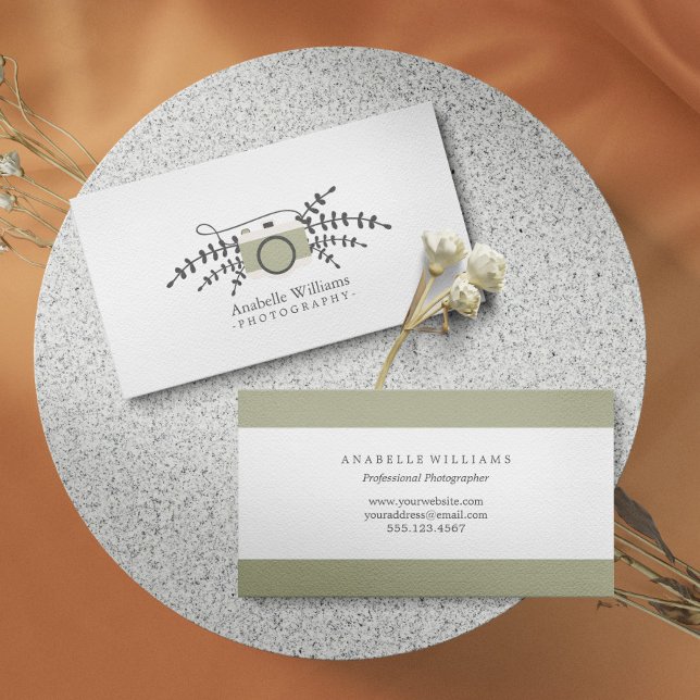 Cartão De Visita Câmara Elegante Vintage (Criador carregado)