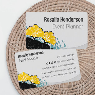 Cartão De Visita Camellias de Ouro Elegante Personalizadas