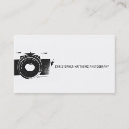 Cartão De Visita Câmera Clássica Fotógrafo Negro Branco Artístico