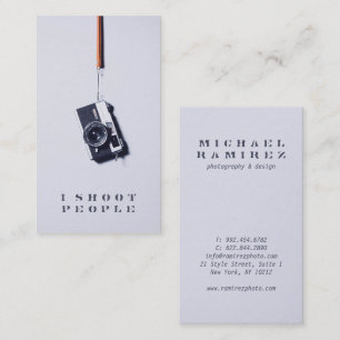 Cartão De Visita Câmera de fotógrafo profissional de cinza moderna