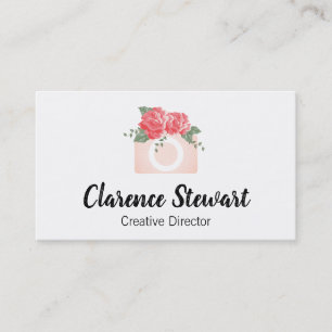 Cartão De Visita Câmera floral