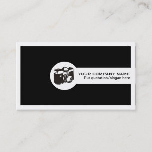 Cartão De Visita Câmera fotográfica branca e preta