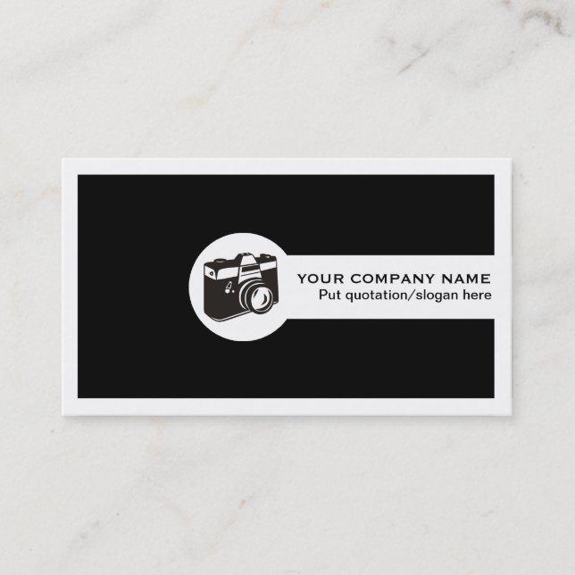 Cartão De Visita Câmera fotográfica branca e preta (Frente)