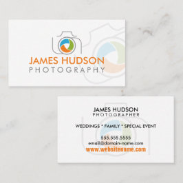 Cartão De Visita Câmera Fotográfica Moderna e Comutador Colorido