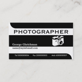 Cartão De Visita Câmera fotográfica preta, de cor branca