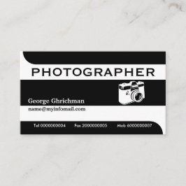 Cartão De Visita Câmera fotográfica preta, de cor branca