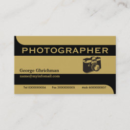 Cartão De Visita Câmera fotográfica preta, dourada