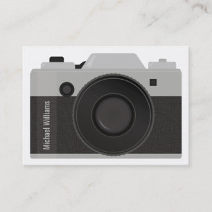 Cartão De Visita Câmera Preto e Cinza Fotógrafo Profissional