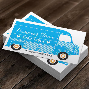 Cartão De Visita Caminhão Comida Azul