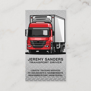 Cartão De Visita Caminhão de Entrega Vermelho Transportar Mercado