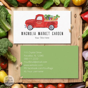 Cartão De Visita Caminhão de Legumes de Fazenda Orgânica Mercado de