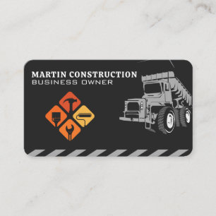 Cartão De Visita Caminhão de Obras   Ferramentas Manuais