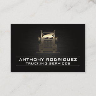 Cartão De Visita Caminhão Semi Dourado   Driver   Logística