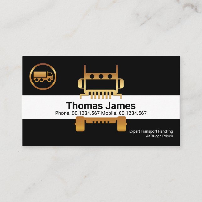 Cartão De Visita Caminhão Semi Titular de Cores de Tonelada Dupla (Frente)