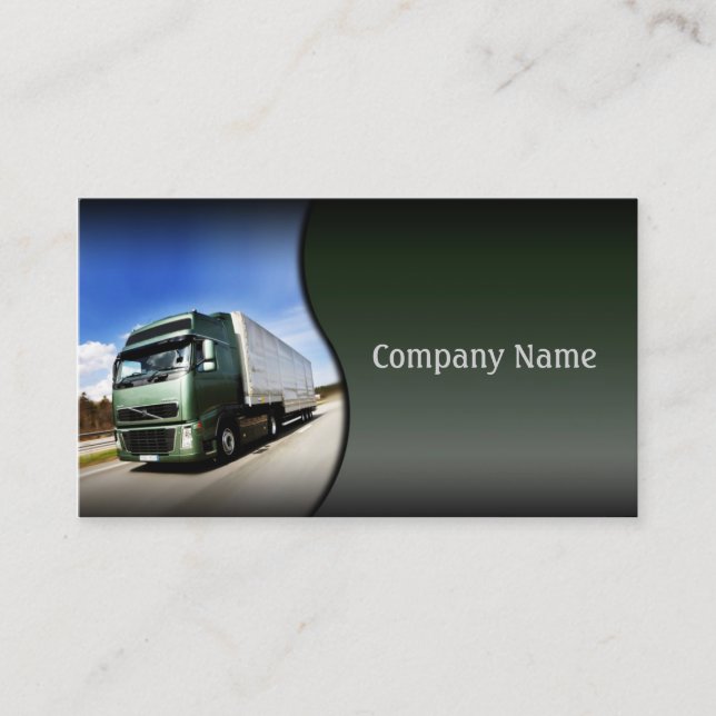 Cartão De Visita Caminhão Verde No Roteiro (Frente)