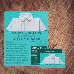 Cartão De Visita Camisa branca, loja de roupas masculinas