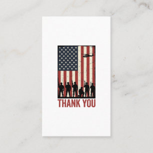 Cartão De Visita Camisa de agradecimento militar bandeira americana