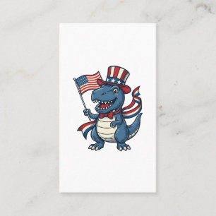Cartão De Visita Camisa de Dinossauro Patriótico Vintage Vector Des