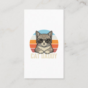 Cartão De Visita Camisa do Gato Papai Vintage Sunset Cool Cat Desig