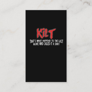 Cartão De Visita Camisa escocesa engraçada do Kilt T para