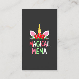 Cartão De Visita Camisa Mágica de Natal da Mema Unicórnio Camisa de