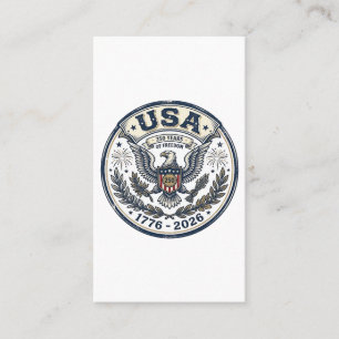 Cartão De Visita Camisa USA 250 Anos Liberdade Águia Vintage Badge_