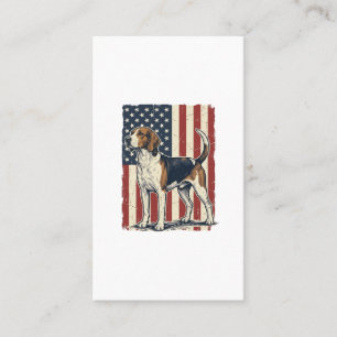Cartão De Visita Camisa Vetorial Patriótica do Cão de Caça Vintage 