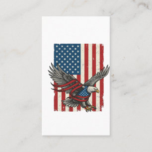 Cartão De Visita Camisa Vetorial Patriótica Vintage Eagle Flag_1