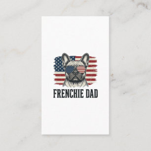 Cartão De Visita Camisa Vintage Frenchie Dad Patriótica Bulldog_1