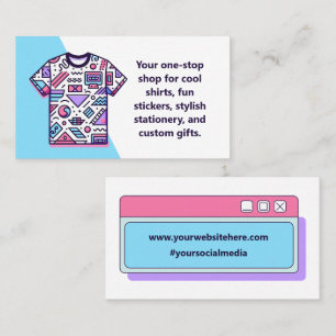 Cartão De Visita Camiseta Colorida Personalizável para Pequenas Emp