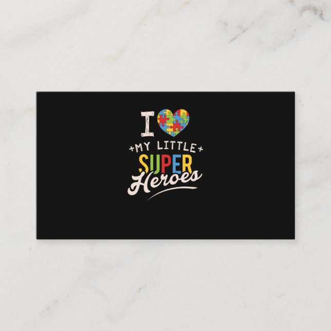 Cartão De Visita Camiseta Mês Autismo para Professora de Educação E (Frente)