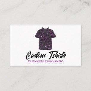 Cartão De Visita Camiseta Rosa Metálico Estampa Roupas Vestuário
