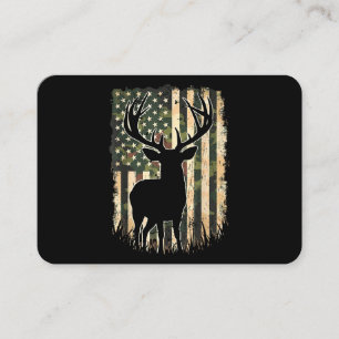 Cartão De Visita Camo US Flag Deer Hunting Camoflage Hunter