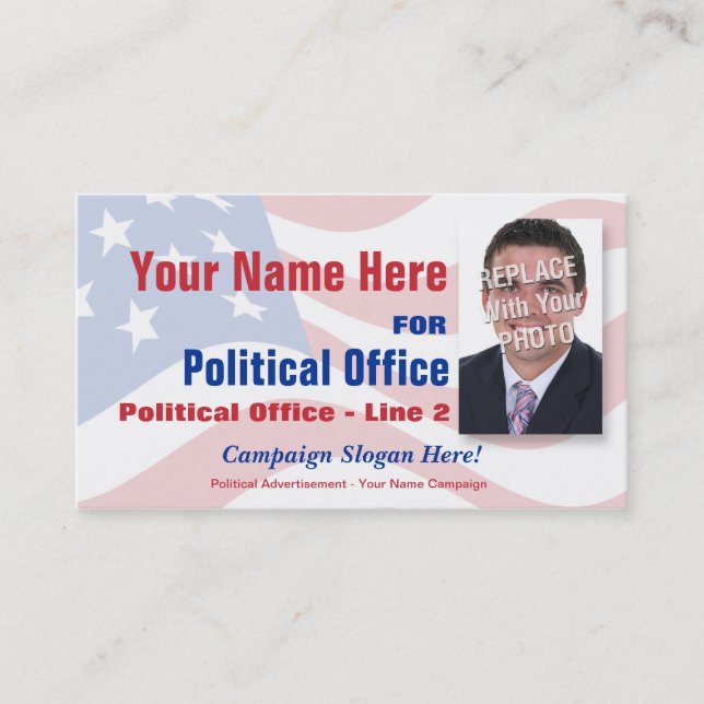 Cartão De Visita Campanha eleitoral política não-partidário (Frente)