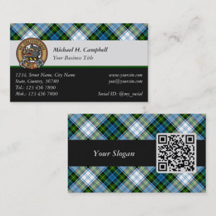 Cartão De Visita Campbell Crest over Dress Tartan