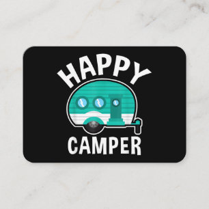 Cartão De Visita Campista Feliz Caravana de Carro de Acampamento Fé