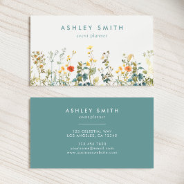 Cartão De Visita Campo de flor selvagem legante