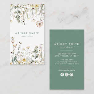 Cartão De Visita Campo de Flores Silvestres nas Mídias Sociais
