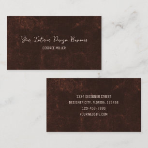 Cartão De Visita Campo Rustic Dark Brown Vintage Textura de Grunge
