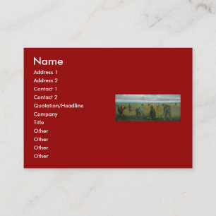 Cartão De Visita Camponeses de Van Gogh ou fazendeiros plantando ba