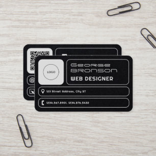 Cartão De Visita Campos geométricos arredondados modernos