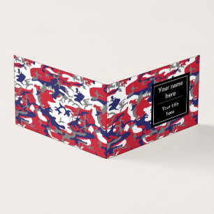 Cartão De Visita Camuflagem, Azul Branco Vermelho Cinza, Militar, E