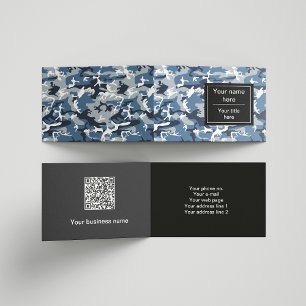 Cartão De Visita Camuflagem Azul, Camuflagem de Inverno, Camuflagem