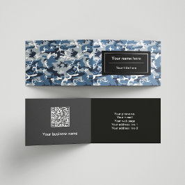 Cartão De Visita Camuflagem Azul da Neve de inverno, Militar, Exérc